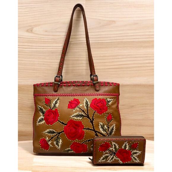 Y2K Isabella Fiore Rambling Rose Large Toby Tote & Wallet - Picture 14 of 14